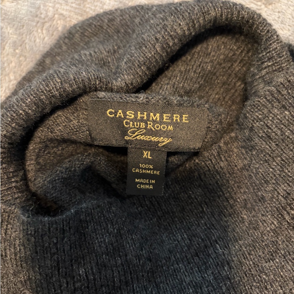 Club Room Mens Charcoal Cashmere Turtleneck Sweater - Picture 2 of 2
